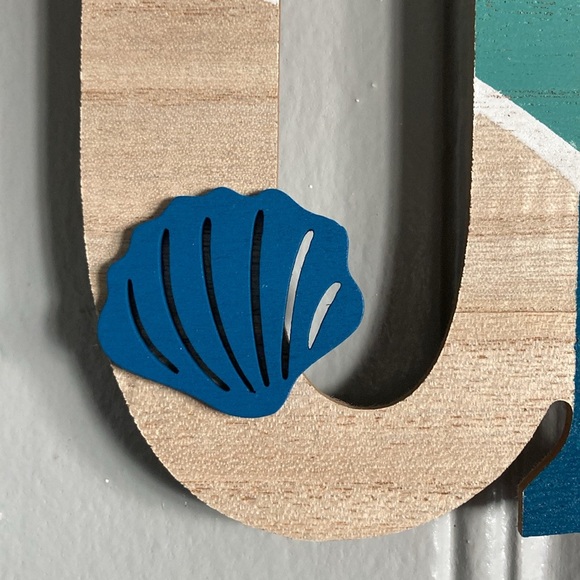 NWT Coastal Wooden UNWIND Decoration Sign w/ Shell 🐚 & Starfish - Picture 6 of 17